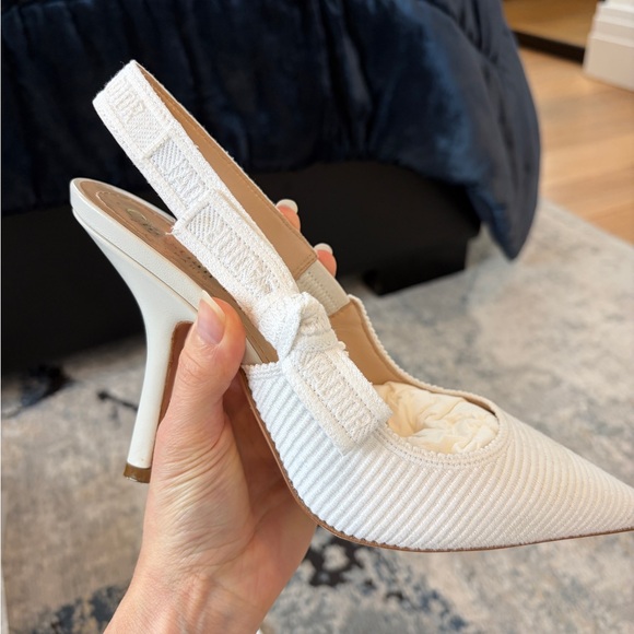 J’Adior sling back pump white cotton embroidery - Picture 5 of 15